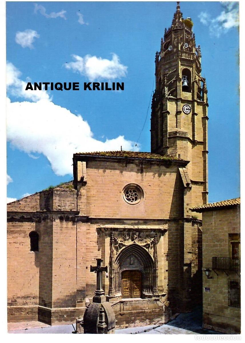 Postales: ZARAGOZA / SADABA N&ordm; 3 IGLESIA PARROQUIAL SANTA MARIA / EDI. VISTABELLA / SIN FRANQUEAR