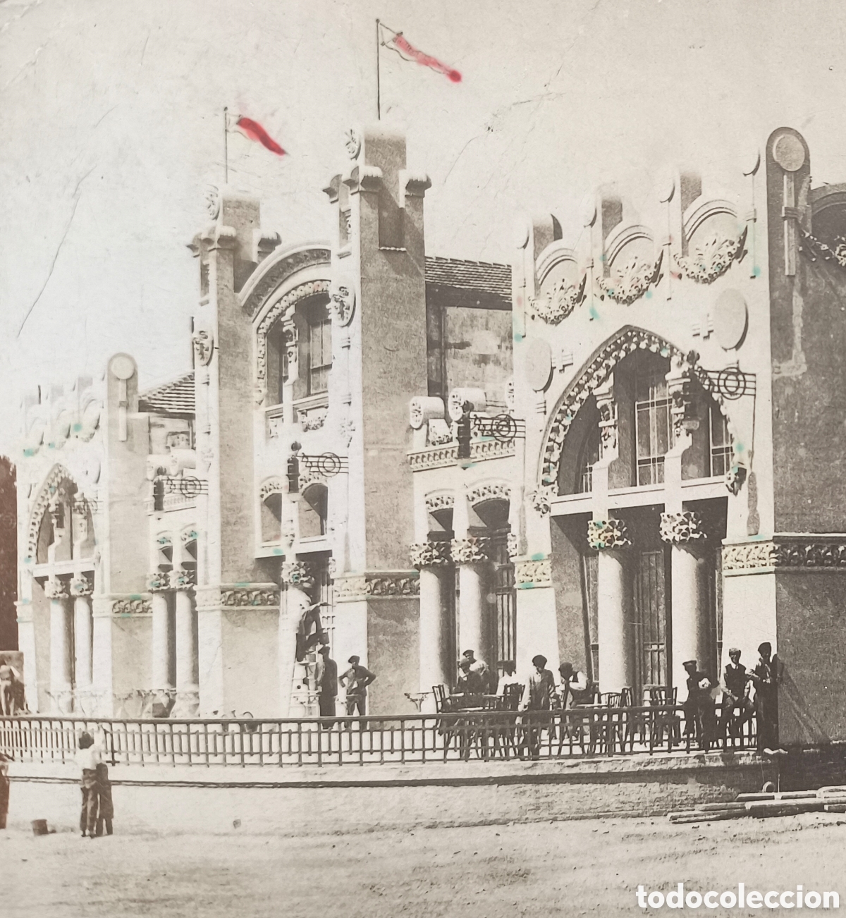 Postales: ZARAGOZA GRAN CASINO EXPO HISPANO - FRANCESA POSTAL FOTOGR&Aacute;FICA CIRCULADA B&Eacute;LGICA 1908