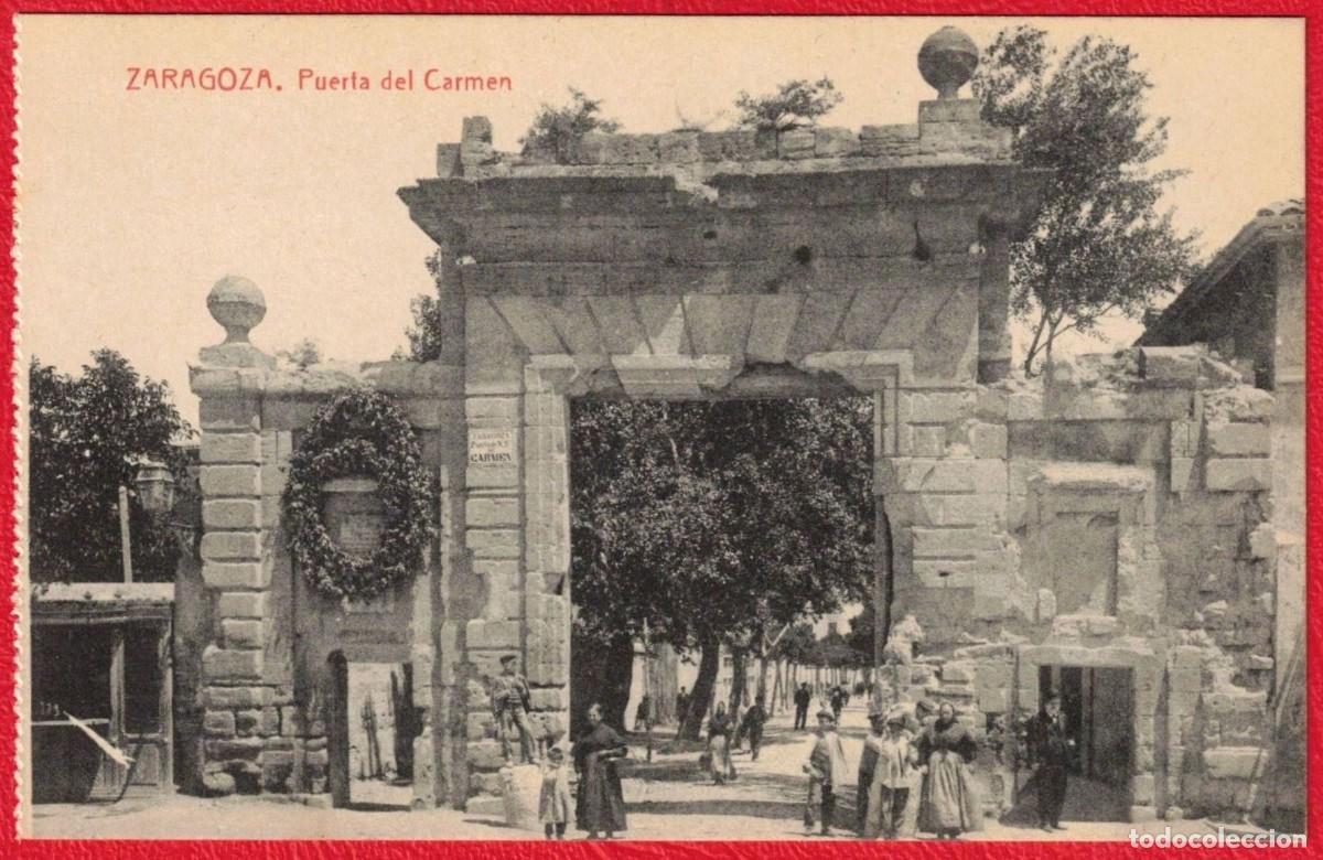 Postales: Zaragoza - Puerta del Carmen - Fototipia Thomas Barcelona