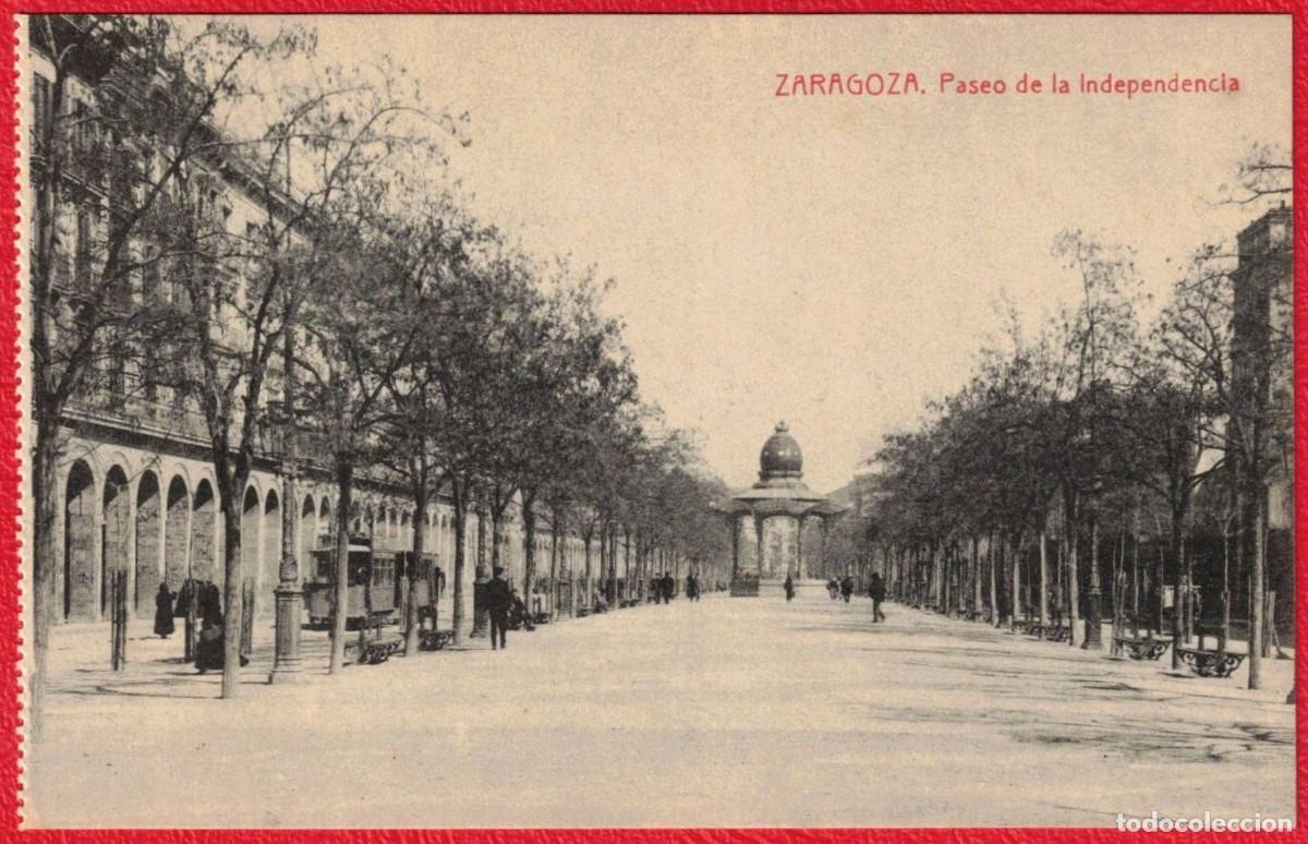 Postales: Zaragoza - Paseo de la Independencia - Fototipia Thomas Barcelona