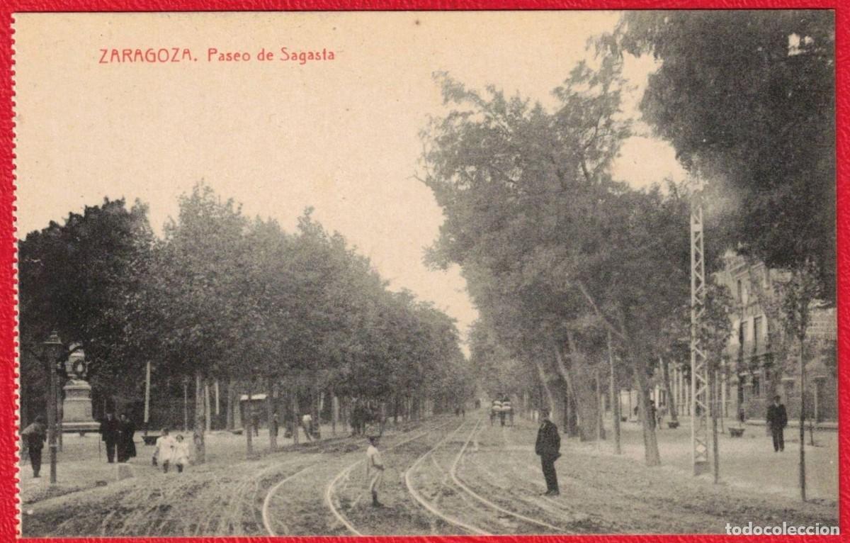 Postales: Zaragoza - Paseo Sagasta - Fototipia Thomas Barcelona