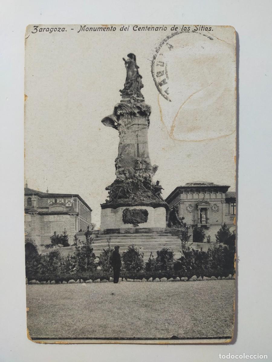 Postales: Tarjeta Postal: Monumento del Centenario de los Sitios, ZARAGOZA. - Escrita