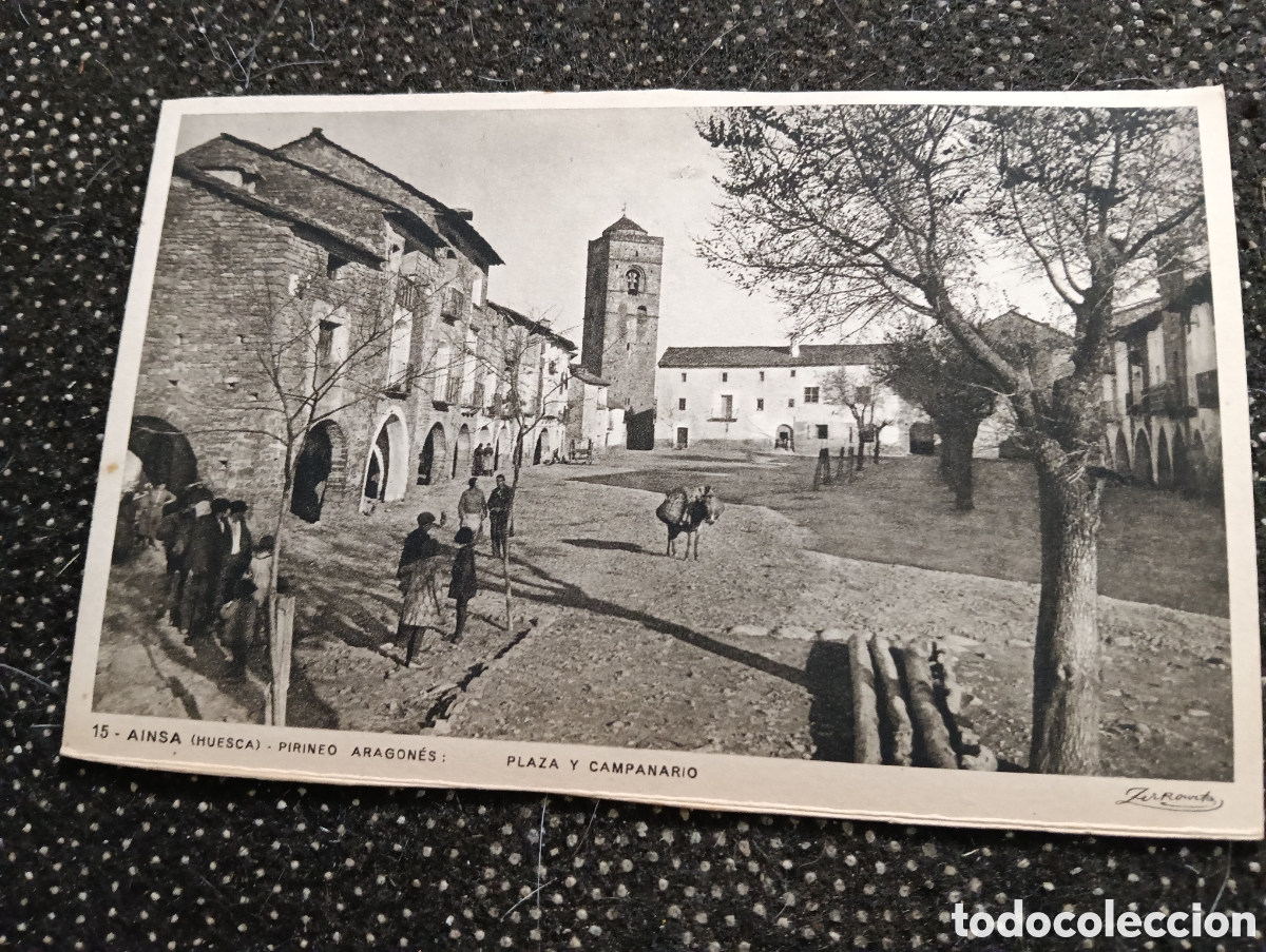 Postales: TARJETA POSTAL DE AINSA (HUESCA) PLAZA Y CAMPANARIO. EDICIONES ZERKOWITZ