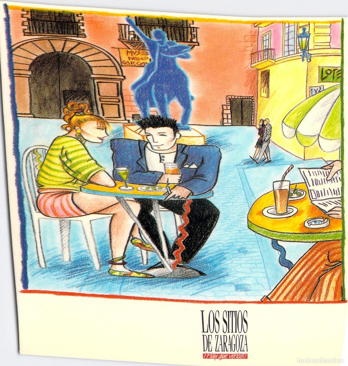 Postales: Postal Ilustrada Plaza de San Felipe Los Sitios de Zaragoza