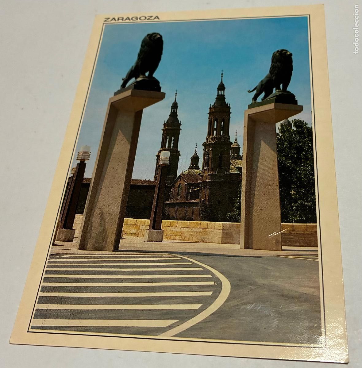 Postales: POSTAL ZARAGOZA ENTRADA AL PUENTE DE PIEDRA AL FONDO EL PILAR