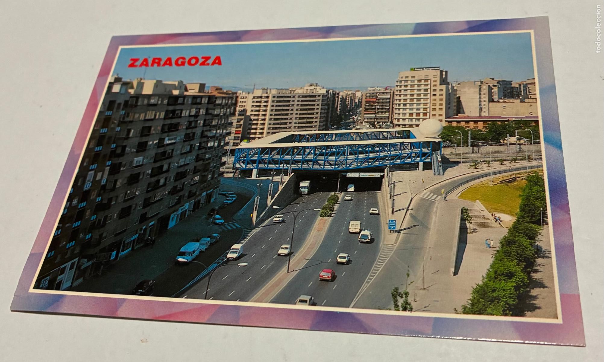 Postales: POSTAL ZARAGOZA AVENIDA DE MADRID ANTIGUO Y DESAPARECIDO PASO A NIVEL