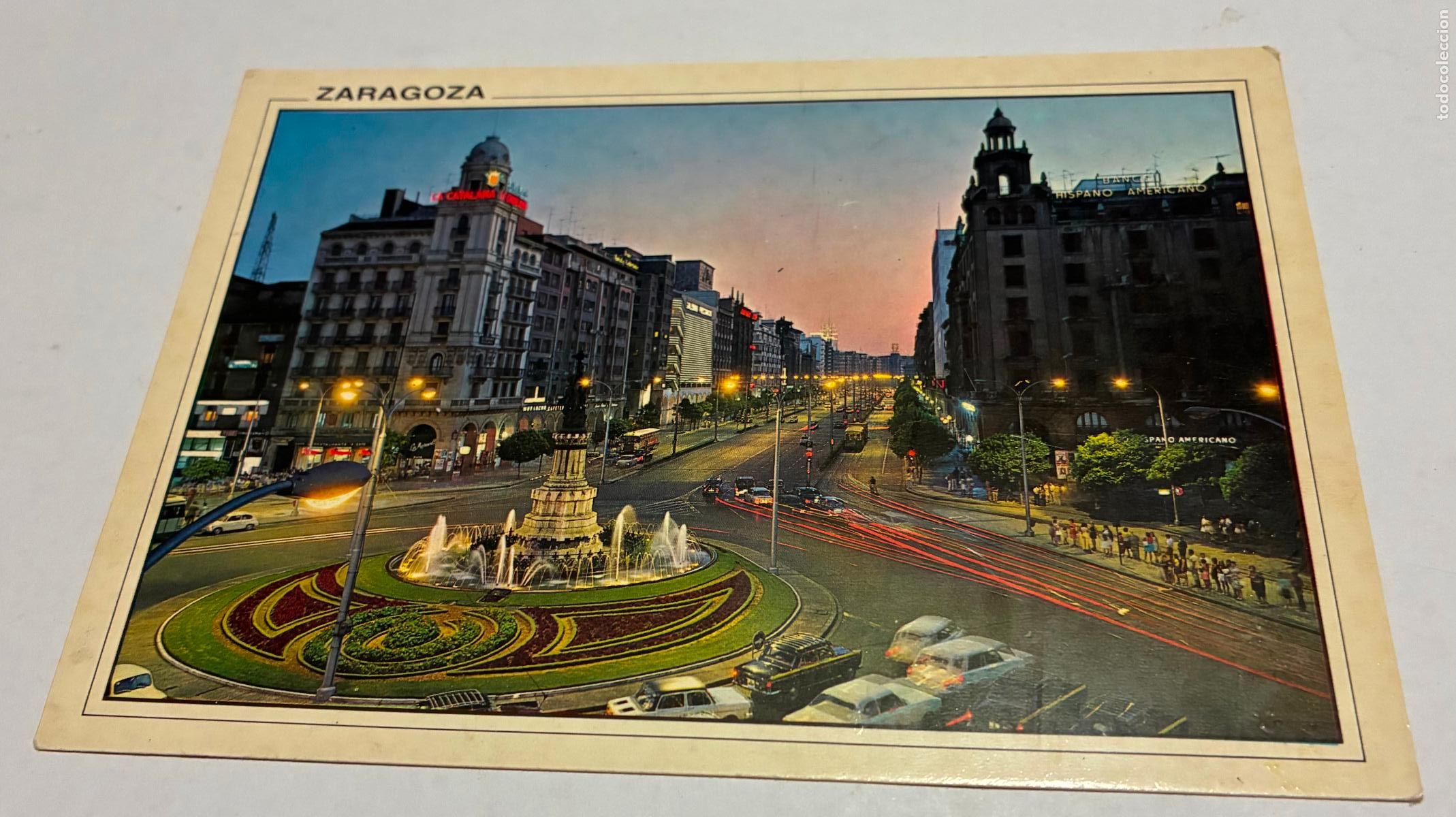Postales: POSTAL ZARAGOZA PLAZA DE ESPA&Ntilde;A Y AVENIDA DE LA INDEPENDENCIA