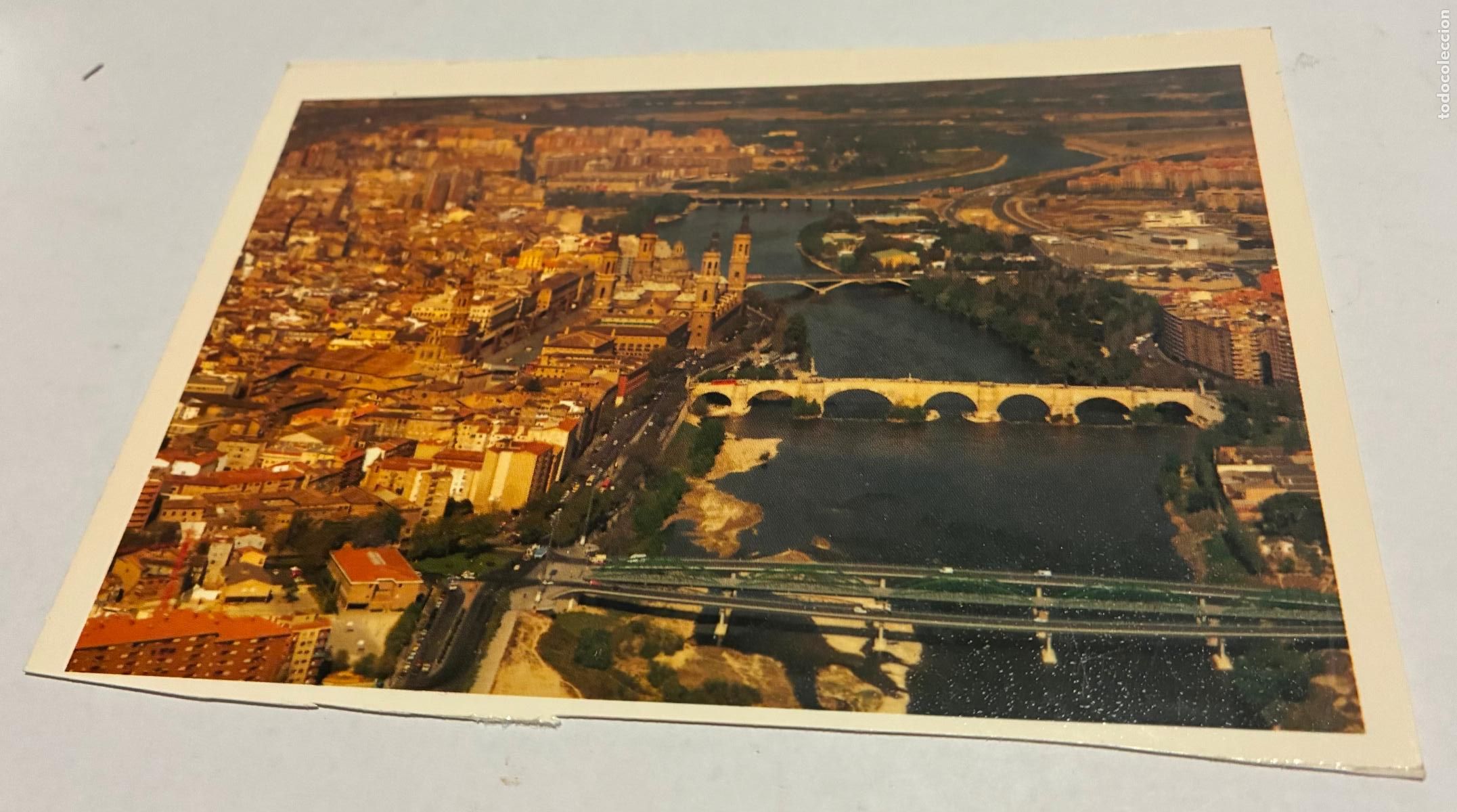 Postales: POSTAL ZARAGOZA VISTA AEREA DEL RIO EBRO PUENTES DEL PILAR SANTIAGO Y LA ALMOZARA