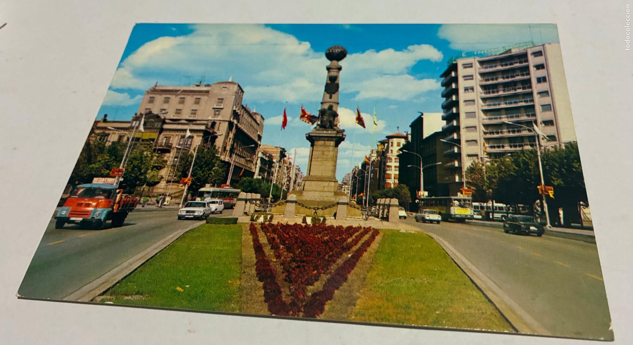 Postales: POSTAL ZARAGOZA PLAZA ARAGON MONUMENTO AL JUSTICIA