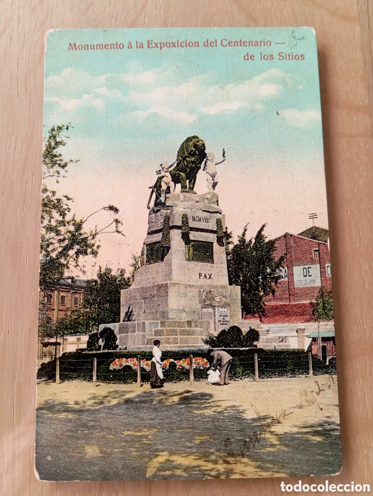 Postales: POSTAL ZARAGOZA EXPO HISPANO FRANCESA 1908 MONUMENTO A LA EXPOSICI&Oacute;N DEL CENTENARIO DE LOS SITIOS