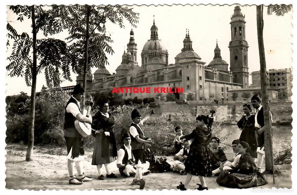 Postales: ZARAGOZA N&ordm; 144 GRUPO FOLKLORICO ARAGONES ESTESO / EDI. SICILIA / SIN FRANQUEAR PERO ESCRITA