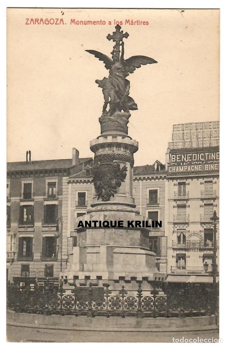 Postales: ZARAGOZA / MONUMETO A LOS MARTIRES / EDICION THOMAS / SIN FRANQUEAR