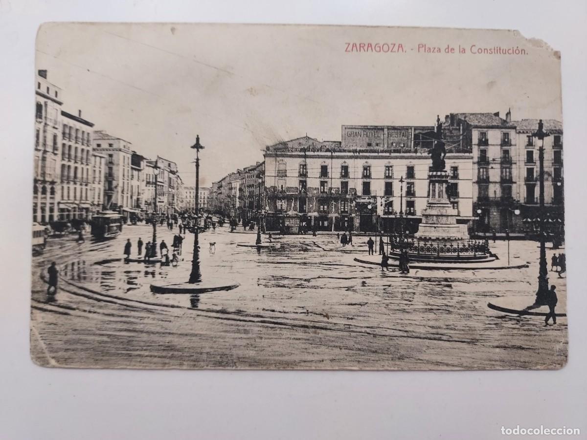 Postales: POSTAL ZARAGOZA PLAZA DE LA CONSTITUCION. SIN CIRCULAR. Antigua