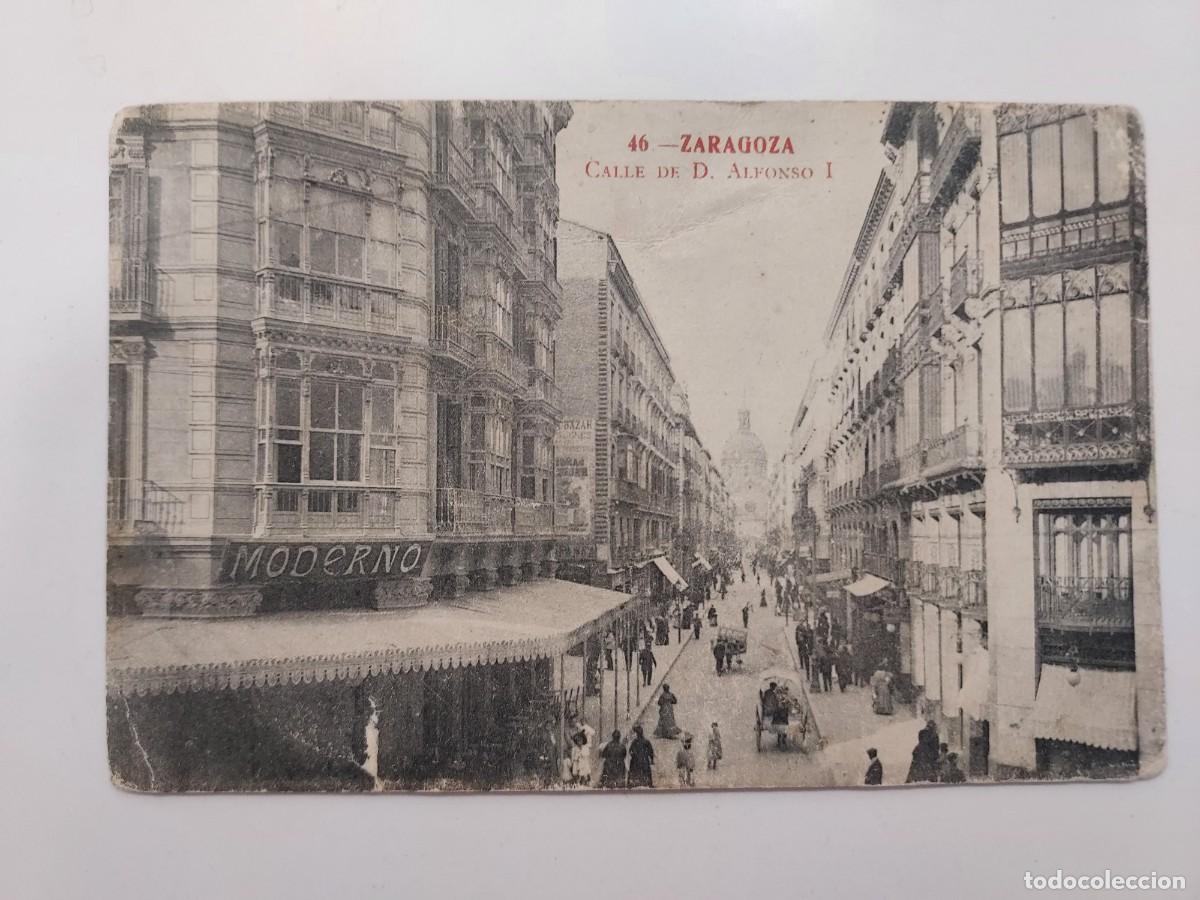 Postales: POSTAL ZARAGOZA CALLE DE D. ALFONSO I. SIN CIRCULAR. Antigua. FOTOTIPIA MADRIGUERA 46