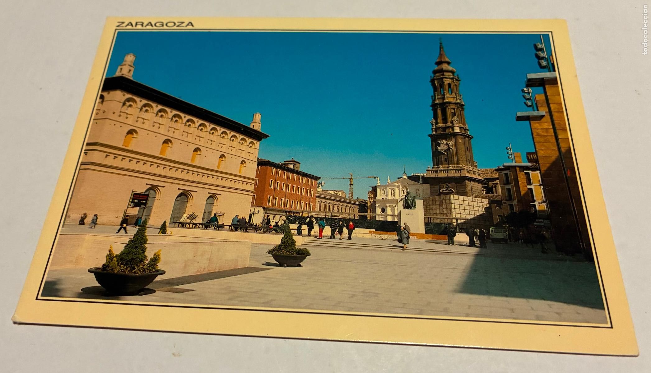Postales: POSTAL ZARAGOZA PALACIO DE LA LONJA AL FONDO LA SEO
