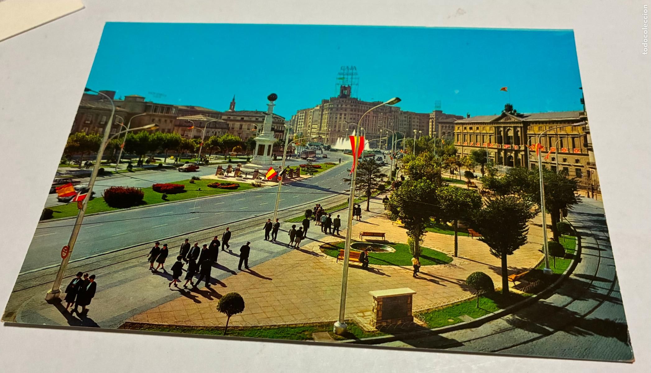 Postales: POSTAL ZARAGOZA PLAZA ARAGON Y AVDA INDEPENDENCIA