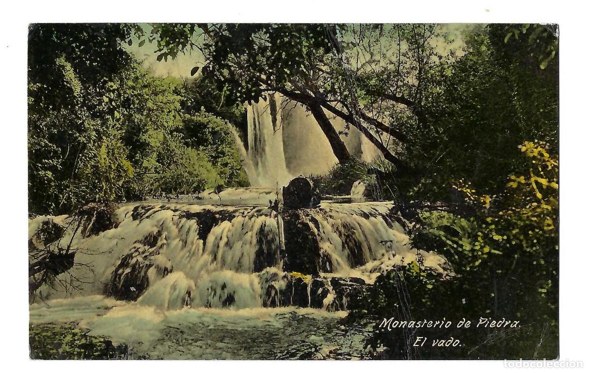 Postales: POSTAL COLOREADA- MONASTERIO DE PIEDRA.- EL VADO. ZARAGOZA. CIRCULADA. 1912