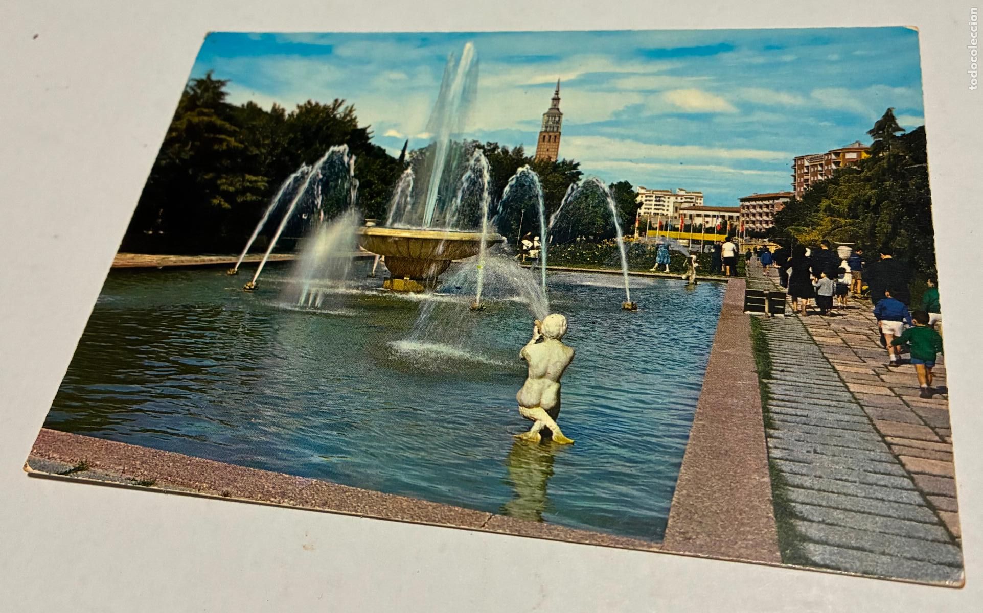 Postales: POSTAL ZARAGOZA PARQUE PRIMO RIVERA FUENTE