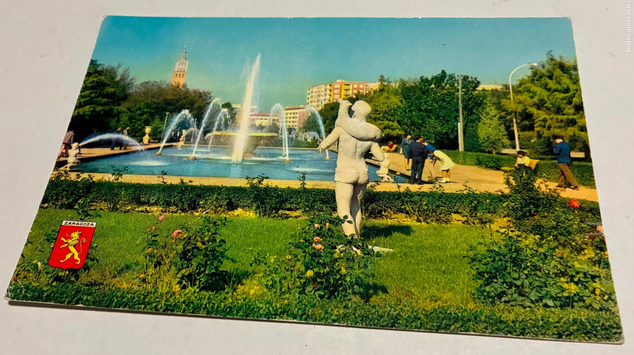 Postales: POSTAL ZARAGOZA PARQUE PRIMO DE RIVERA FUENTE LUMINOSA