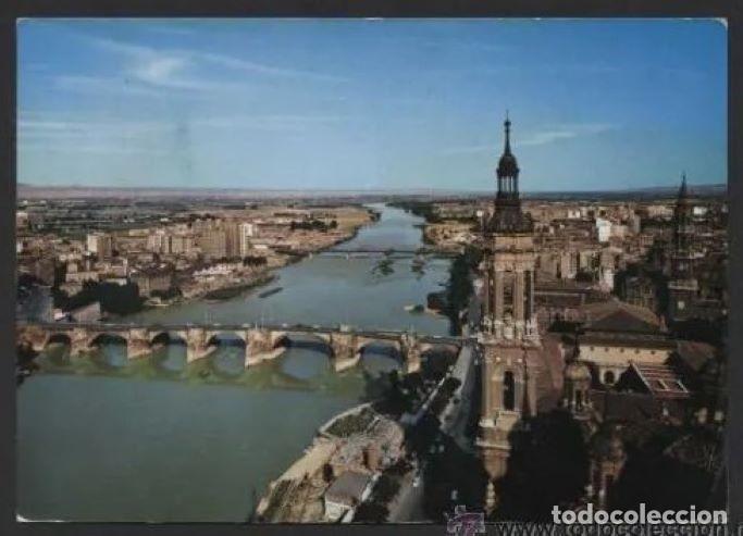 Postales: Zaragoza *Rio Ebro...* Ed. Arribas n&ordm; 2180. Circulada 1970.