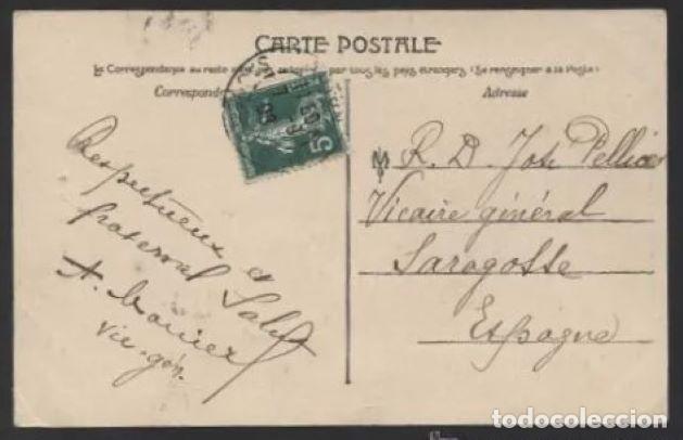 Postkarten: Zaragoza. TP dirigida a R. D. Jos&eacute; Pellicer, Vicario General de Zaragoza. Circulada 1908.