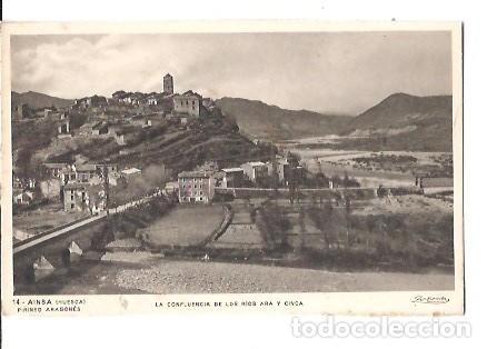 Postales: ANTIGUA POSTAL 14 AINSA HUESCA PIRINEO ARAGONES LA CONFLUENCIA DE LOS RIOS ARA Y CINCA ZERKOWITZ