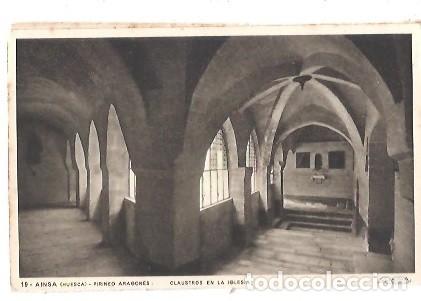 Postales: ANTIGUA POSTAL 19 AINSA HUESCA PIRINEO ARAGONES CLAUSTROS EN LA IGLESIA ZERKOWITZ