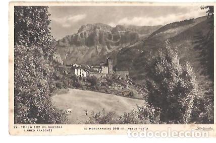 Postales: ANTIGUA POSTAL 27 TORLA HUESCA PIRINEO ARAGONES EL MONDARRUEGO DESDE TORLA ZERKOWITZ