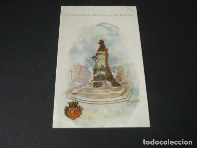 Postales: ZARAGOZA EXPOSICION MONUMENTO A LOS SITIOS - Foto 1