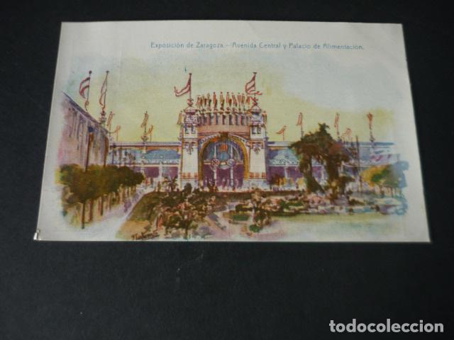 Postkarten: ZARAGOZA EXPOSICION AVENIDA CENTRAL Y PALACIO DE ALIMENTACION