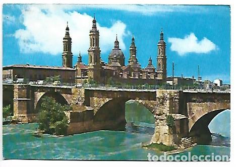 Postales: PUENTE DE PIEDRA SOBRE EL EBRO / STONE BRIDGE CROSSING RIVER EBRO.- ZARAGOZA