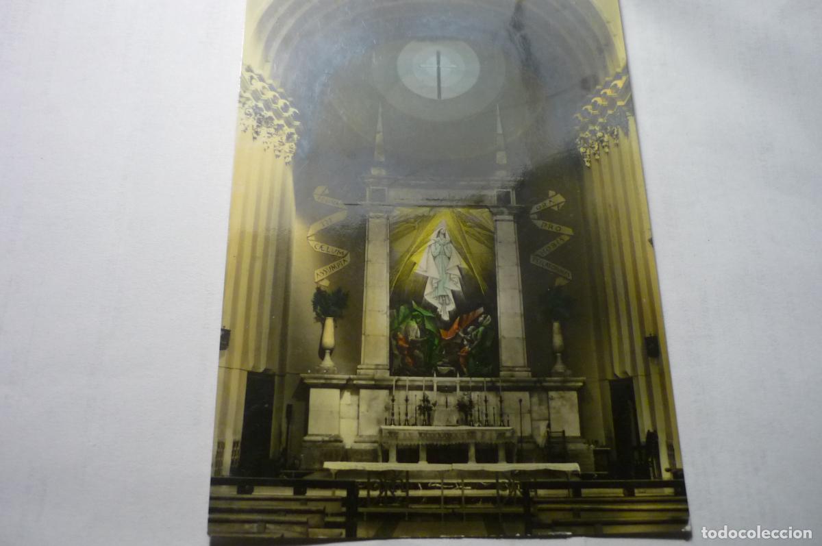 Postales: postal oliete altar iglesia parroquial coloreada