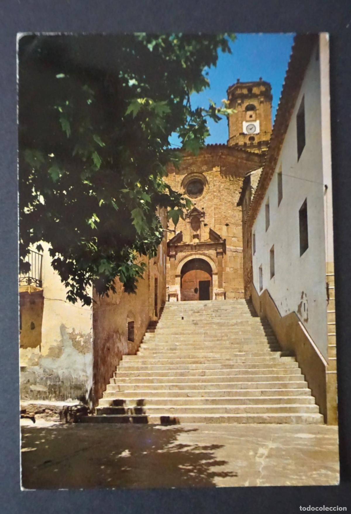 Postales: Peralta de la Sal (Huesca) , Iglesia. Postal editada en el a&ntilde;o 1967 y circulada el a&ntilde;o 1983