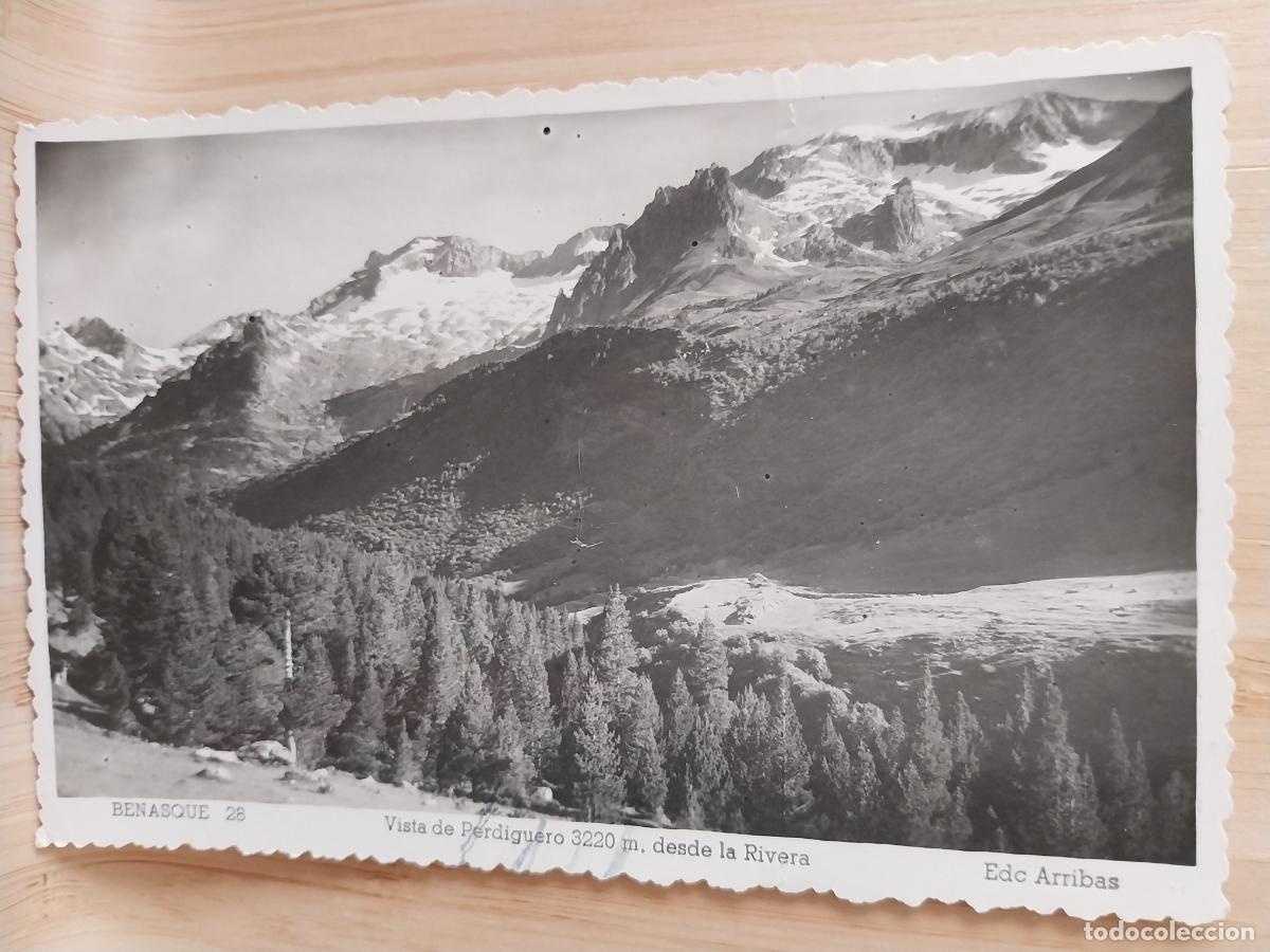 Postales: BENASQUE PERDIGUERO ED ARRIBAS 28 CIRCULADO A&Ntilde;OS 50 MONTA&Ntilde;ISMO