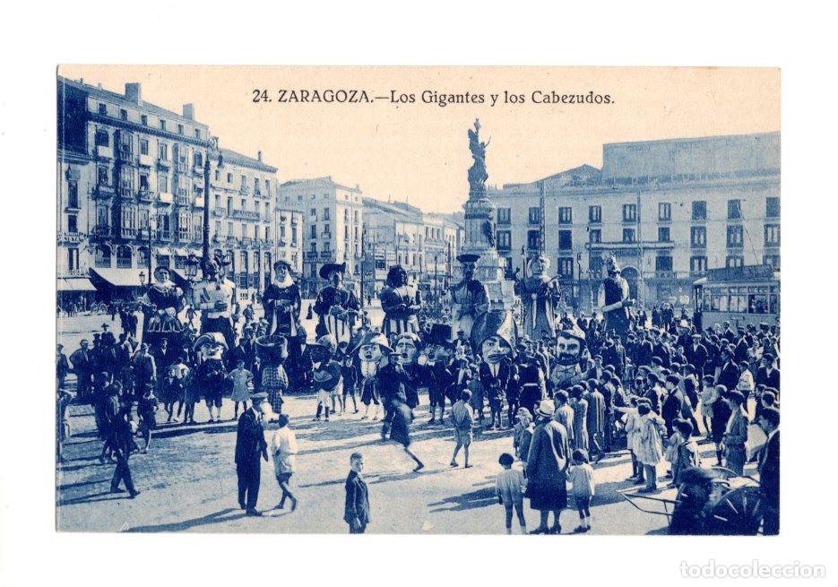 Postales: ZARAGOZA.- LOS GIGANTES Y LOS CABEZUDOS.