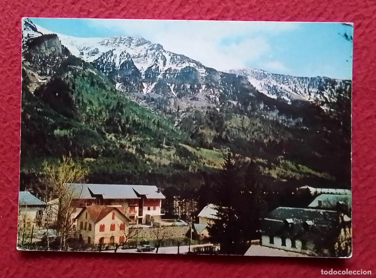 Postales: POSTAL POST CARD HUESCA PIRINEO ARAGON&Eacute;S CANFRANC VISTA PARCIAL, AL FONDO LARR&Aacute;N, ED. COMPLEX SPAIN.