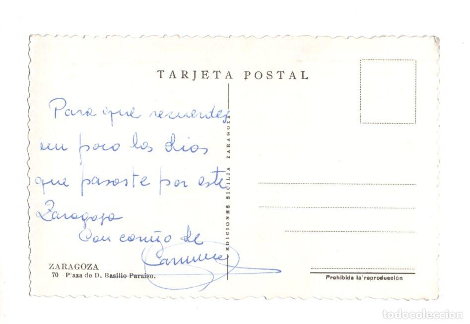 Postales: ZARAGOZA.- PLAZA DE D. BASILIO PARAISO. - Foto 2