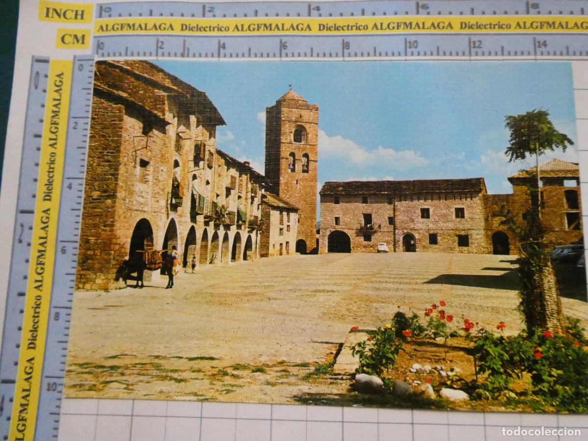Postales: POSTAL DE HUESCA. A&Ntilde;O 1973. AINSA PLAZA DE ESPA&Ntilde;A IGLESIA ROM&Aacute;NICA DE SANTA MAR&Iacute;A 11 SICILIA. 3043