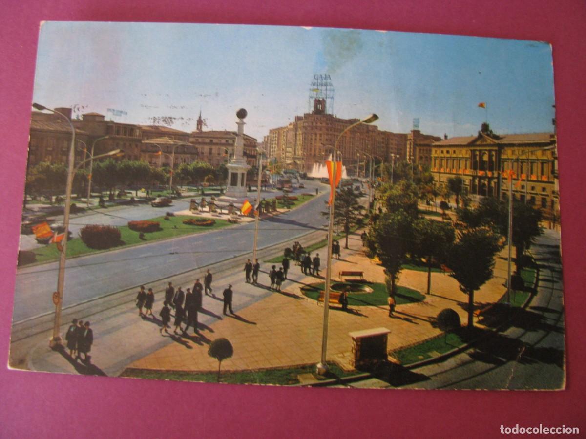 Postales: POSTAL DE ZARAGOZA. PLAZA ARAGON Y AVDA. INDEPENDENCIA. JOSAN. CIRCULADA 1964