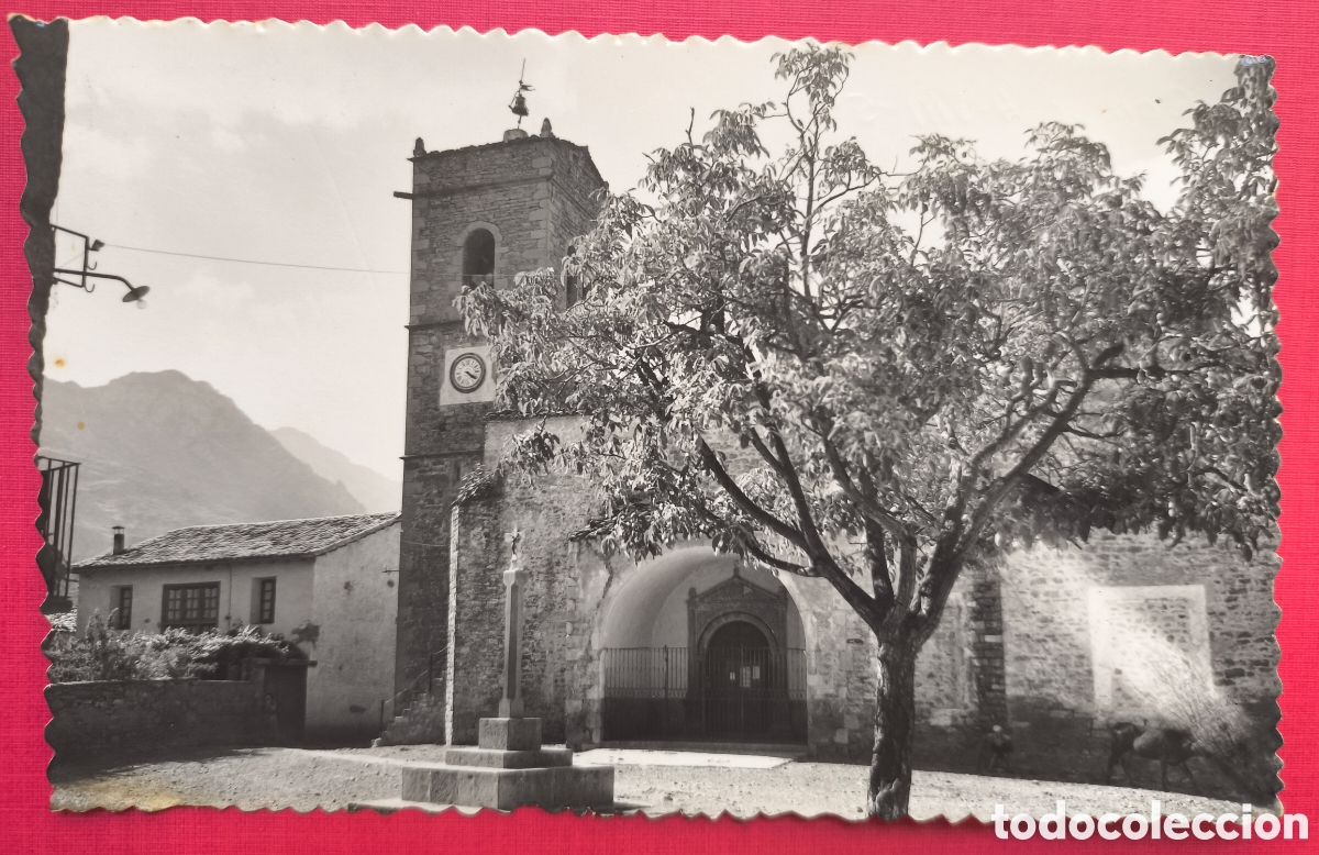Postales: CAMPO PLAZA CABOVILA IGLASIA POSTAL FOTOGR&Aacute;FICA HUESCA ARAGON C. 1955