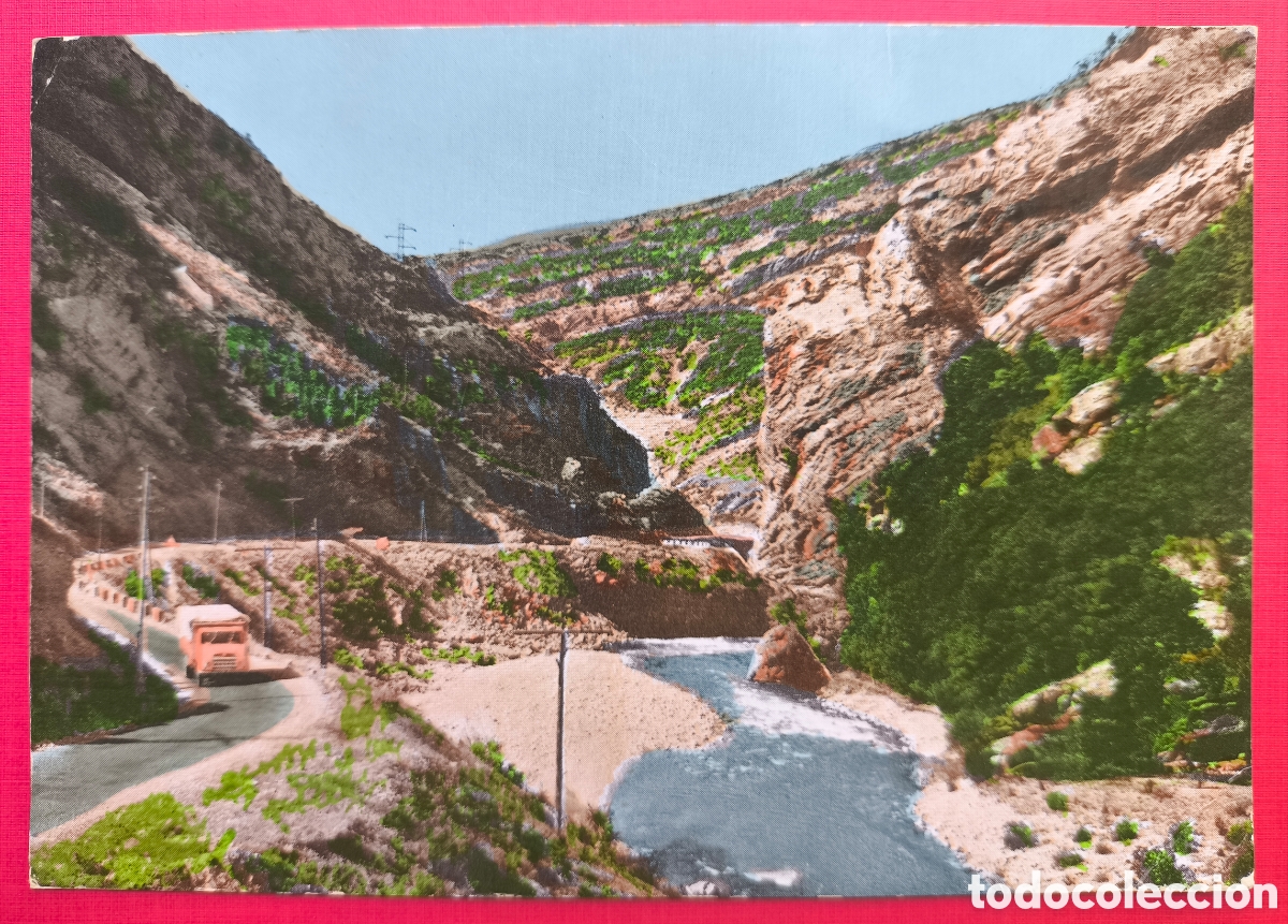Postales: CAMPO ENTRE PUENTES POSTAL FOTOGR&Aacute;FICA COLOREADA HUESCA ARAGON C. 1955