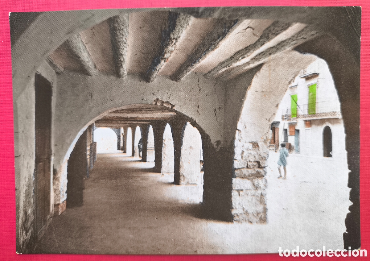 Postales: CAMPO PLAZA MAYOR PORCHES POSTAL FOTOGR&Aacute;FICA COLOREADA HUESCA ARAGON C. 1955