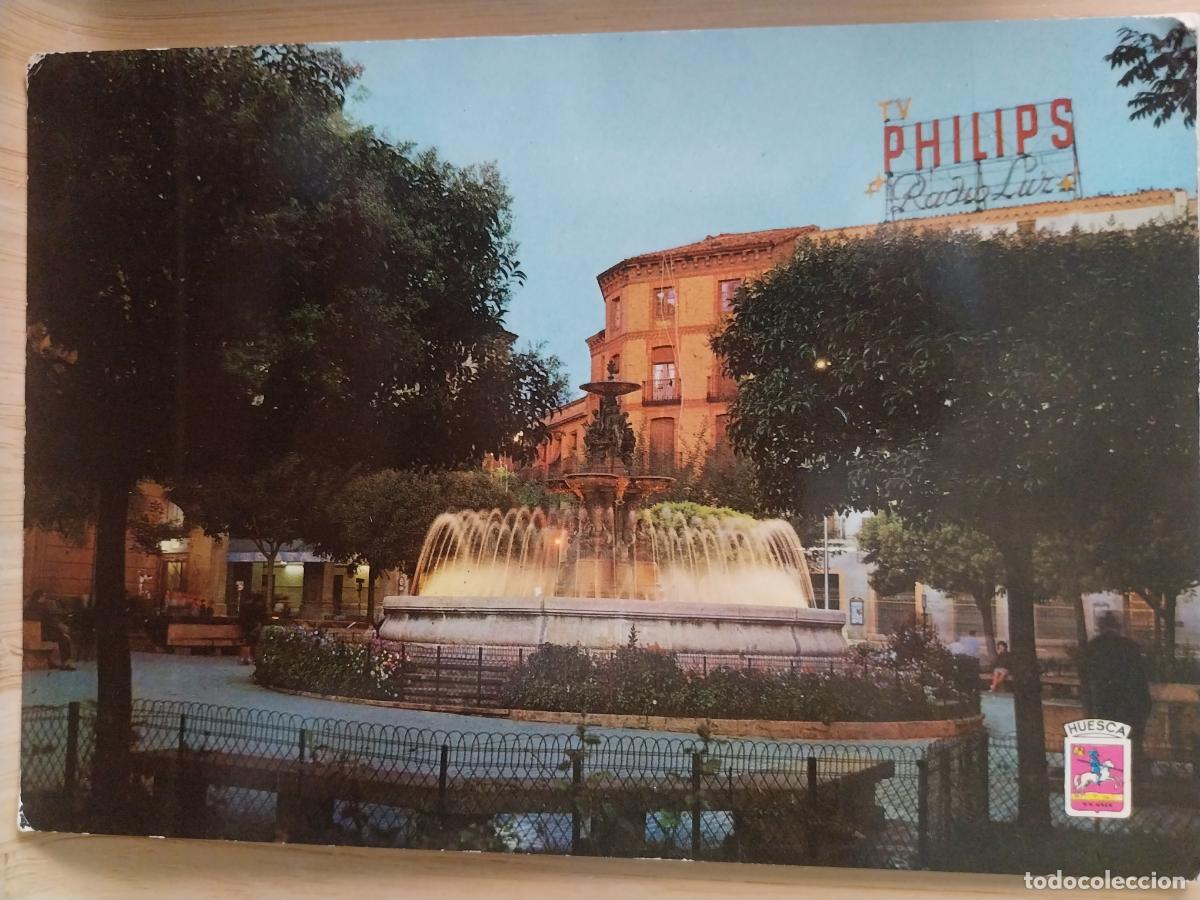Postales: HUESCA PLAZA NAVARRA FUENTE LUMINOSA ED PAPELERA OSCENSE 2013 SC ANIMADA PUBLI RADIO LUZ PHILIPS