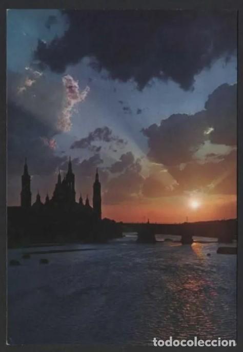 Postkarten: Zaragoza. *Puesta de sol* Ed. G. Garrabella - SRC n&ordm; 48. Circulada.