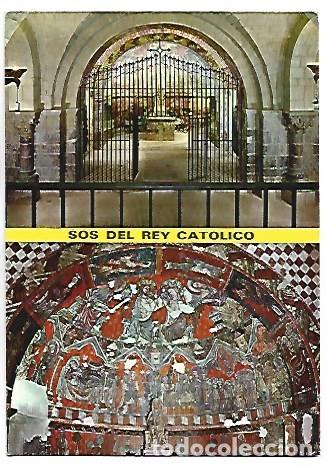 Postales: CRIPTA DEL PERDON, ROMANICO, SIGLO XI / PINTURAS MURALES.- SOS DEL REY CATOLICO.- ZARAGOZA