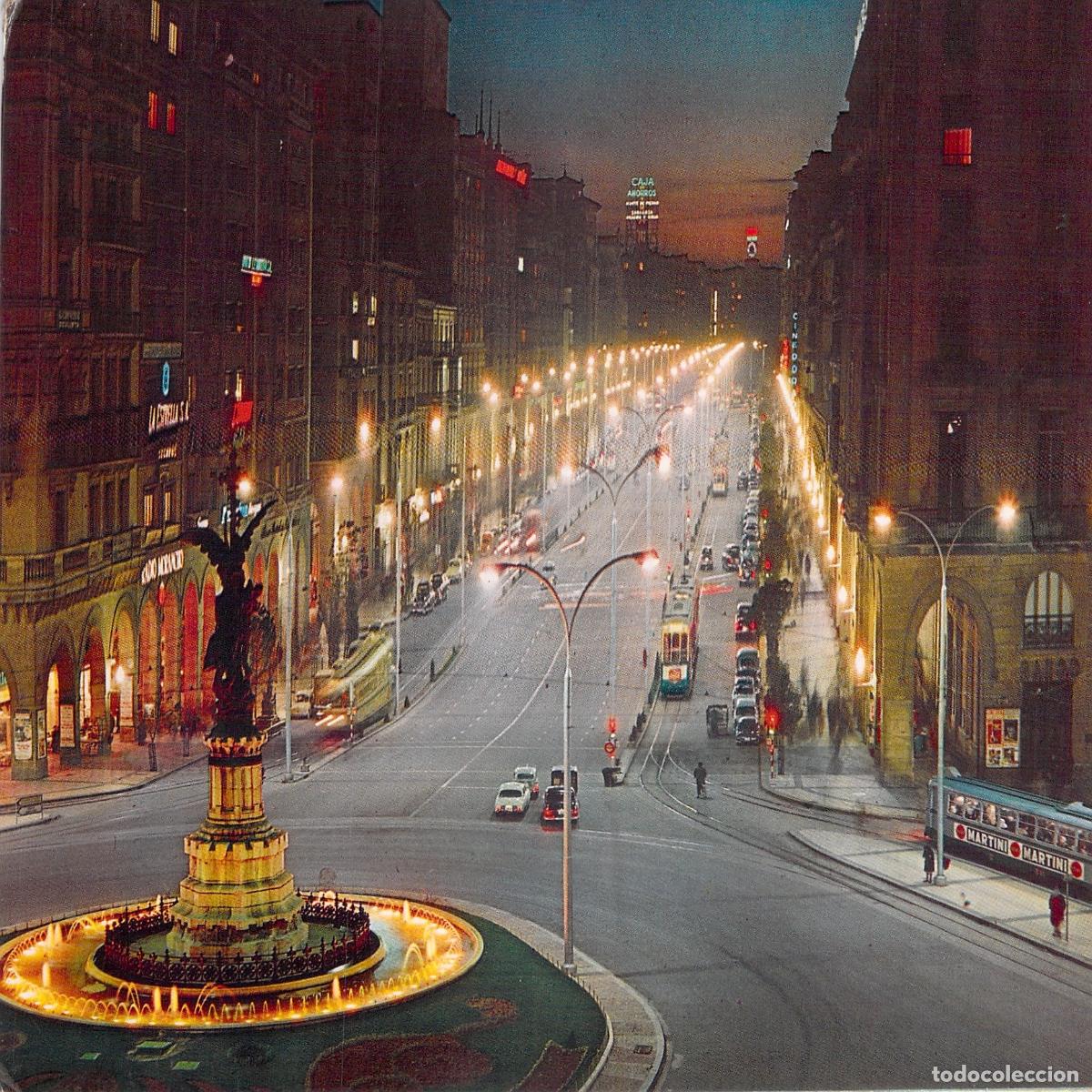 Postales: Postal de Zaragoza: Vista Nocturna del Paseo de la Independencia