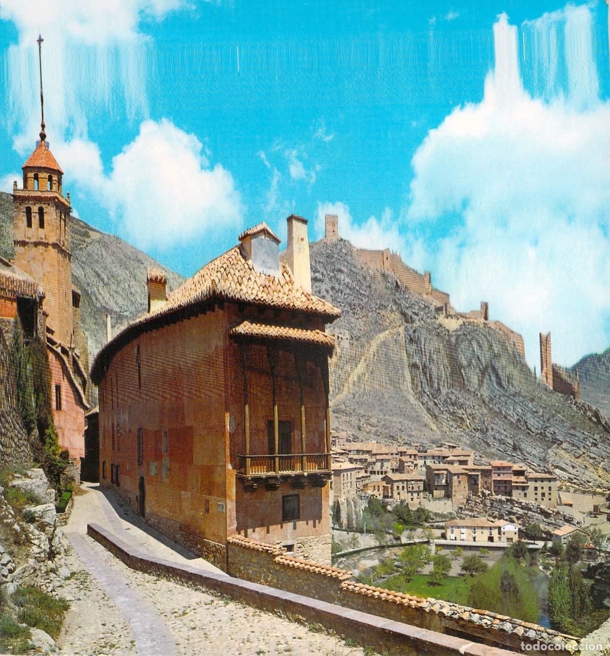 Postales: Postal de Albarrac&iacute;n con Albergue Rosa Bricos y Murallas