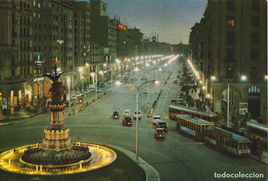 Postales: ZARAGOZA, PLAZA DE ESPA&Ntilde;A Y AVDA.INDEPENDENCIA &ndash; C.JOSAN 16 &ndash; ESCRITA 1965
