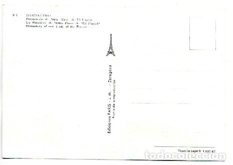 Postales: MONASTERIO DE NUESTRA SRA. DE EL PUEYO.- BARBASTRO - Foto 2