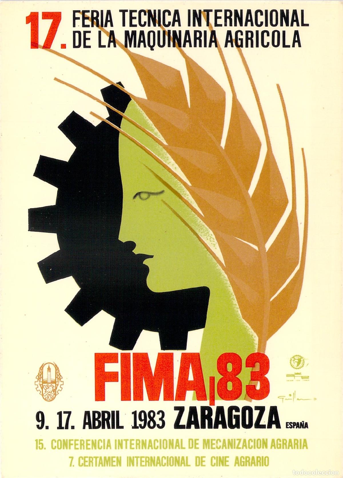 Postales: Postal FIMA Zaragoza Cartel Anunciador Feria Maquinaria Agr&iacute;cola
